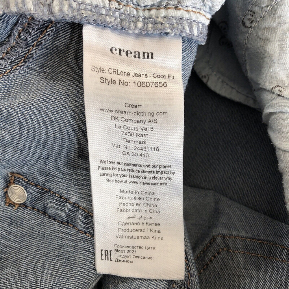 Size 29 X 31.5 Cream Denim Jeans Womens Tapered Light Blue Coco Fit Cool Pockets - Picture 4 of 12